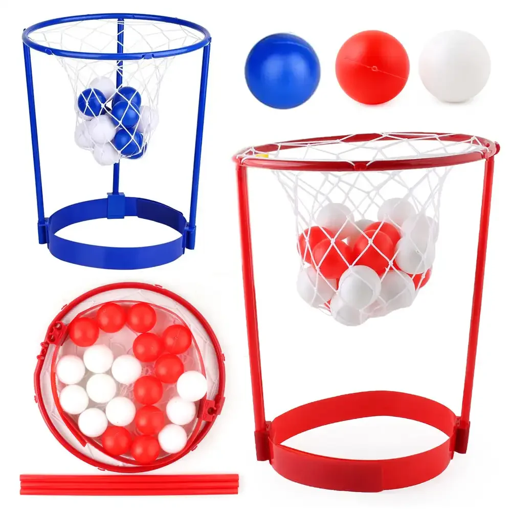 

Head Hoop Basketball Party Game Sport Toy Set for Kids and Adults Carnival Game Adjustable Basketball Net Headband with 20 Balls