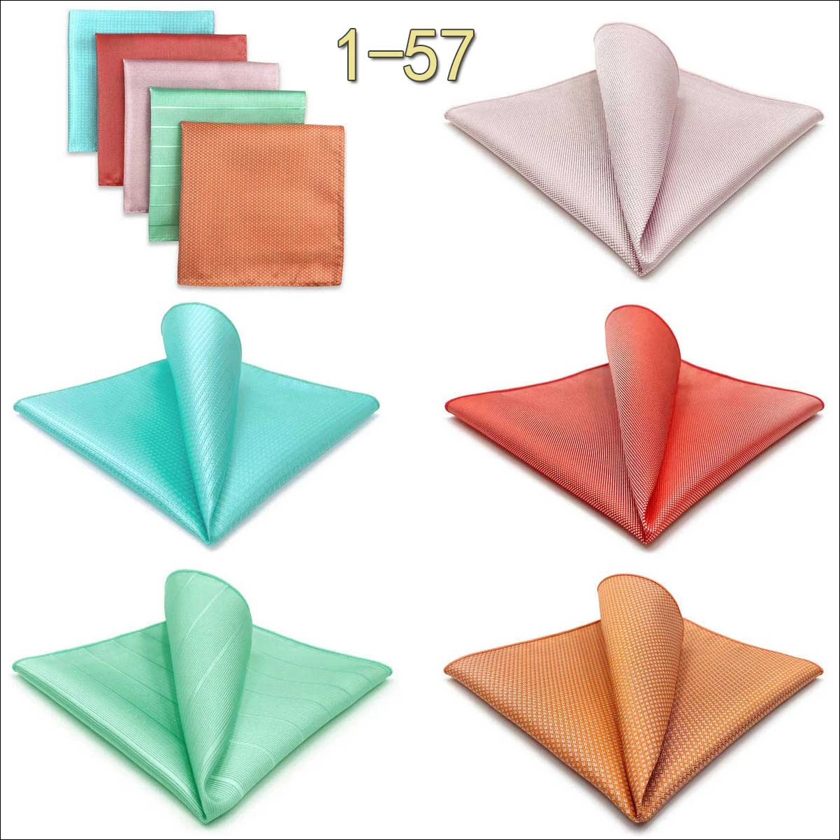 5 PCS Luxury Mens Pocket Square Set Handkerchief Assorted Paisley Floral Print Striped Hanky Suit Gentlemen Wedding Gift Vintage