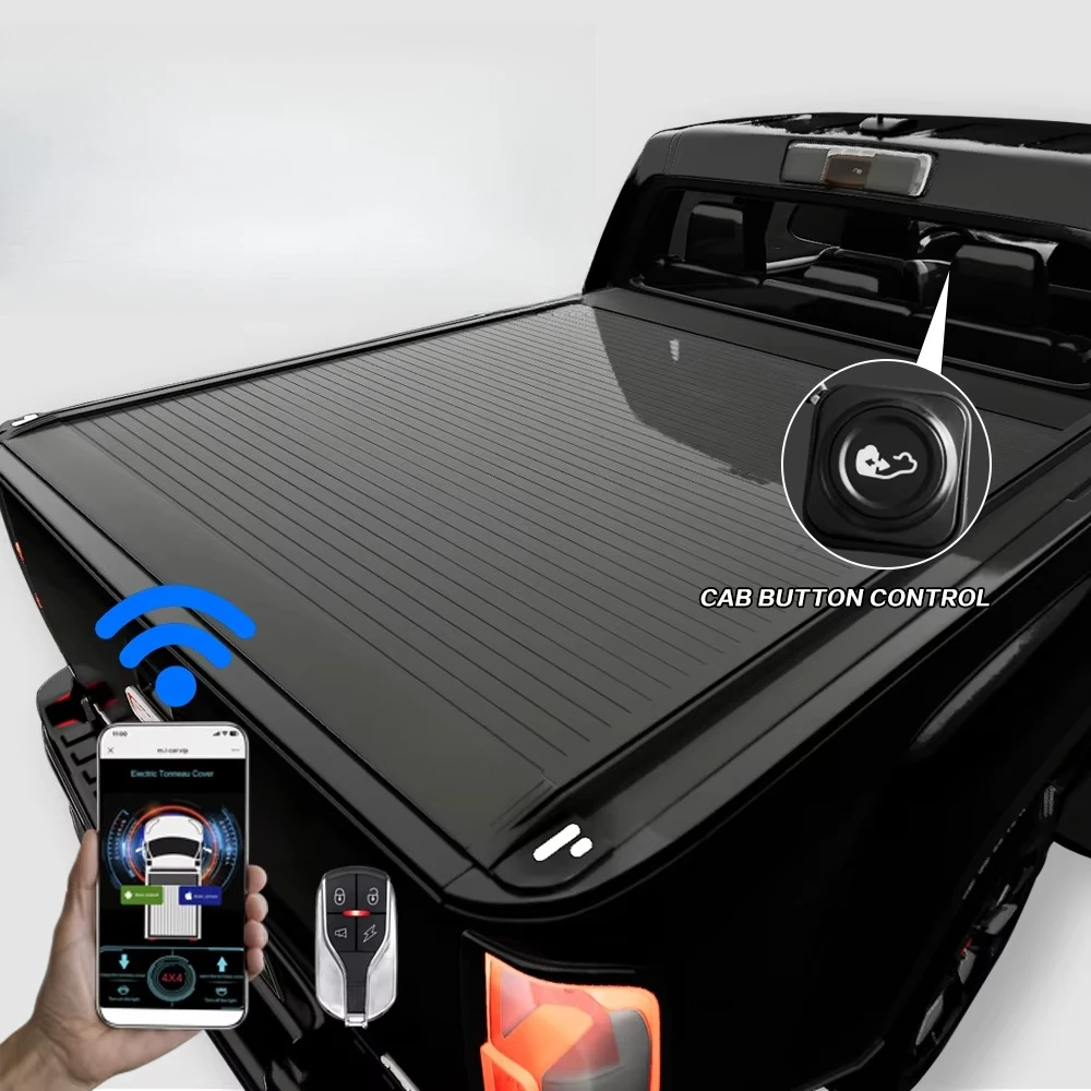 Electric Automatic Roller Shutter Lid Retractable Rear Tonneau Cover Roll up Waterproof Back Bed Covers