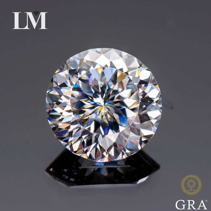 

Moissanite Stone Round Shape 100 Faceed Cut 0.5-5.0ct D Color Gemstone For Charms Jewelry Making Materials With GRA Certificate