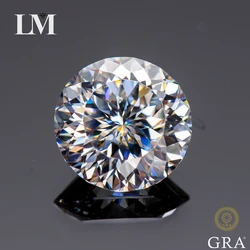 Moissanite Stone Round Shape 100 Faceed Cut 0.5-5.0ct D Color Gemstone For Charms Jewelry Making Materials With Certificate