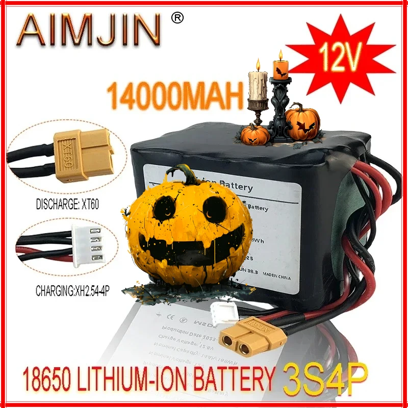 

3S4P 12V 14Ah High Capacity UAV Rechargeable 12.6V Li-ion Battery for Various RC Airplane Drone Quadrotor XH2.54-4P XT60