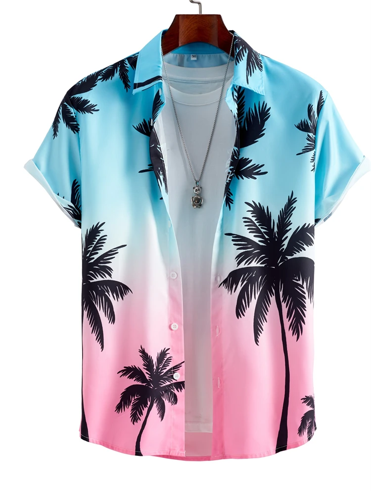 Summer Hawaiian Men's Short-Sleeved Shirt Urban Casual Beach Outdoor Street Fashion Everyday Men's Clothing
