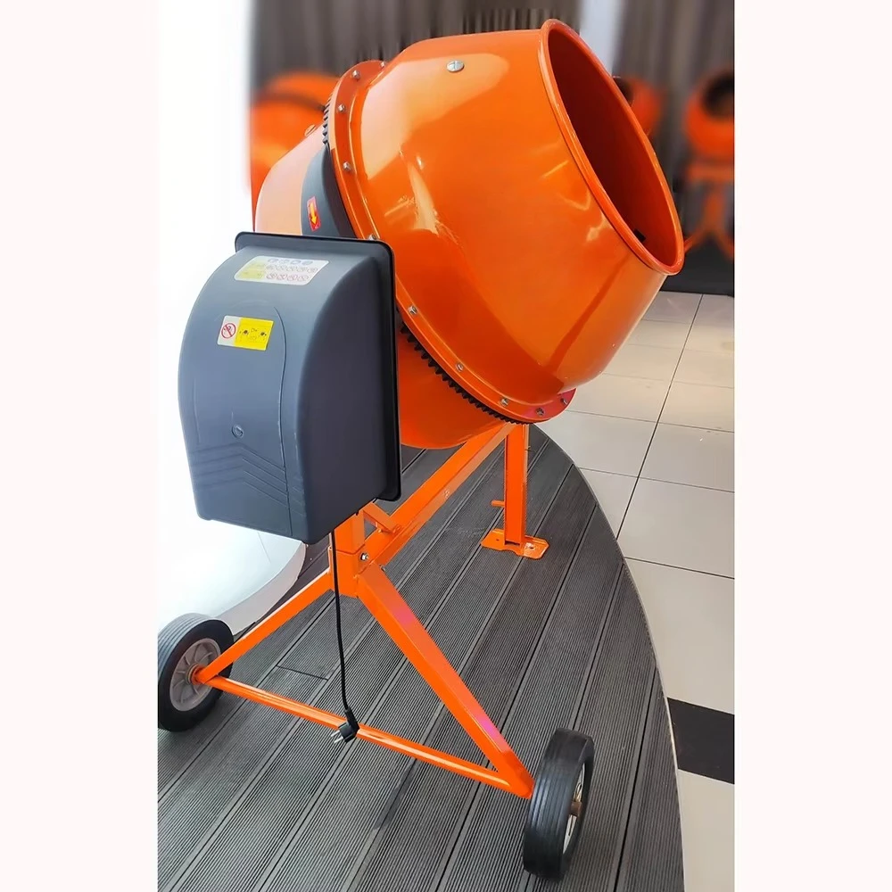 Concrete Mixing Drum for Farm Use 110V Electric Cement Mixer Barrel Portable Concrete Mixer for Fence Posts Customized
