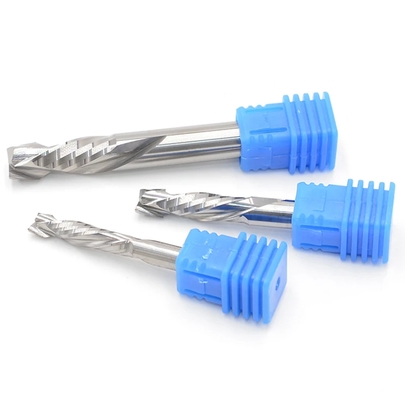 6*22Mm Solide Carbide Hai Flute Lên Xuống Cắt Cấp Cối Xay Khắc Bit, Nén CNC Cắt