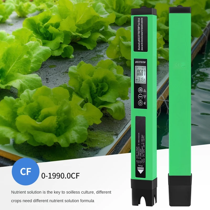 2025 New 5 In 1 Water Quality Tester PH/EC/TDS/CF/Temp With BT Multifunction Water Meter Digital PH Meter For Pool Hydroponics