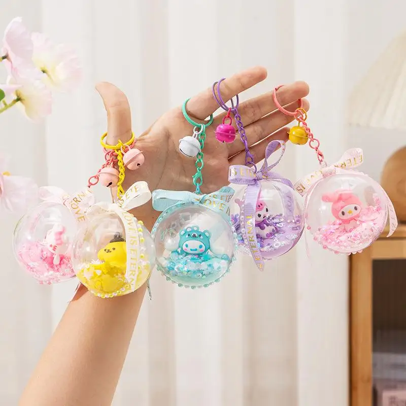 

New Hellokitty Starry Sky Series Keychain Sanrio Cartoon Children's Diy Wishing Ball Kawaii Backpack Pendant Children's Gift