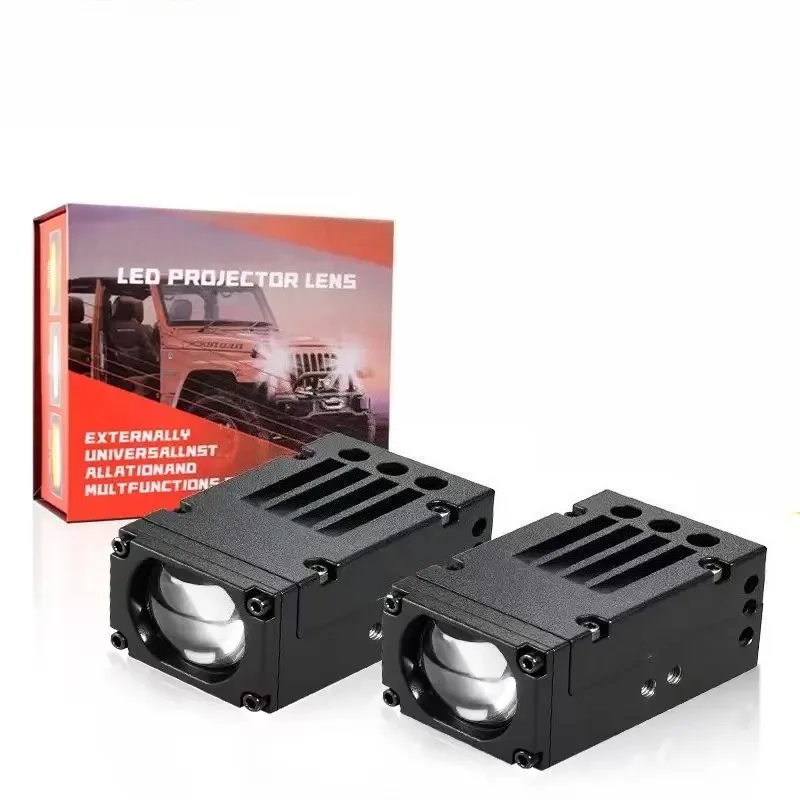 2PCS 120W Motorcycle Cutoff LED Spotlight Solenoid Laser Lens Car Grille Headlight High Bright Driving Lamp Moto Accesorios 12V