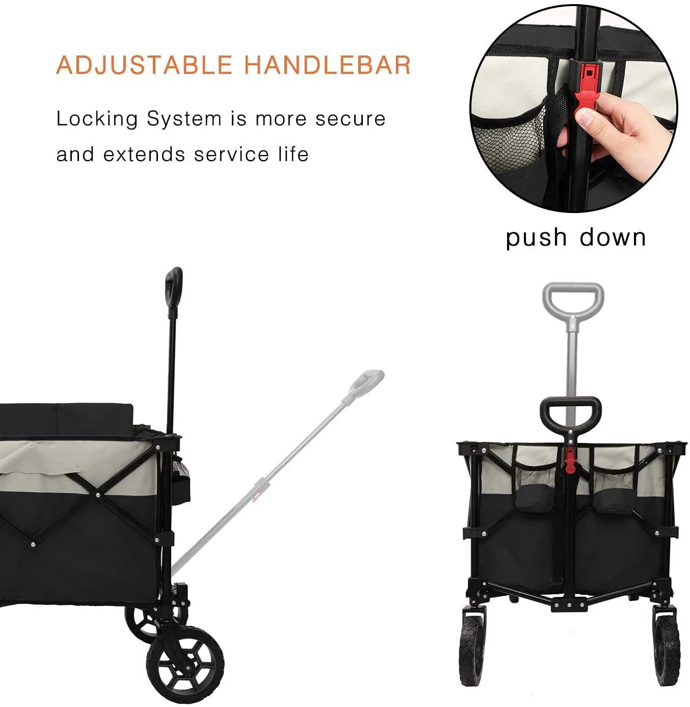 Portable Garden Cart Folding Camping Shopping Trolley Collapsible Utility Wagon Camping Trolley