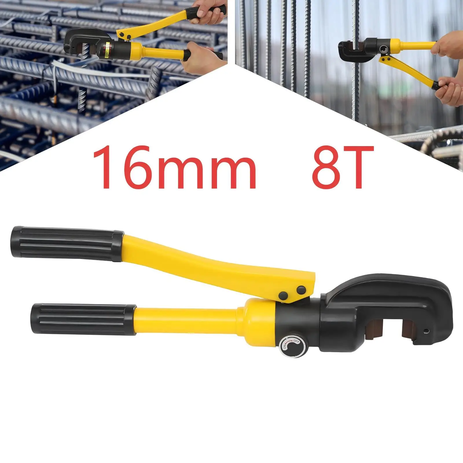 Гидравлические обжимные клещи 4-16 мм. Гидравлический резак арматуры 8T с коробкой для кабельной проволоки, нескользящей ручки, мощная режущая сила.