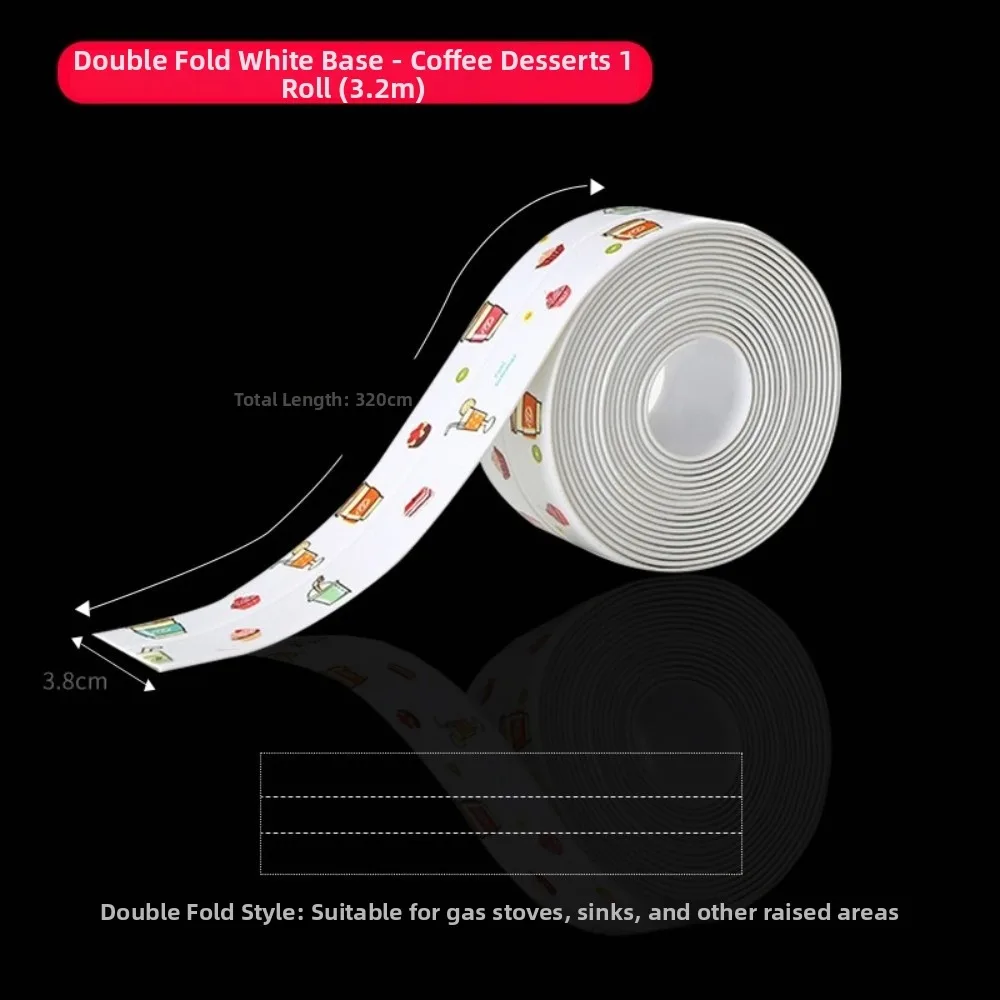 1 Roll PVC Bathroom Sealing Tape Self-adhesive Waterproof Sink Gap Tapes 50/38mm Stain-resistant Window Sealing Tape Home Use