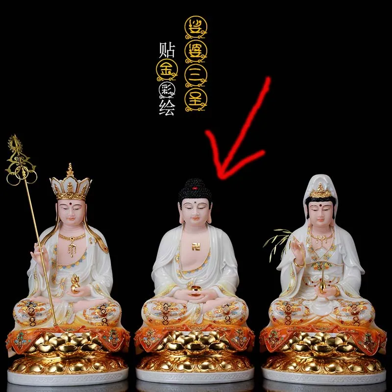 TOP high-grade Handmade gilding Omnipotent Sakyamuni Buddha statue home family bless efficacious Worship FENG SHUI Talisman