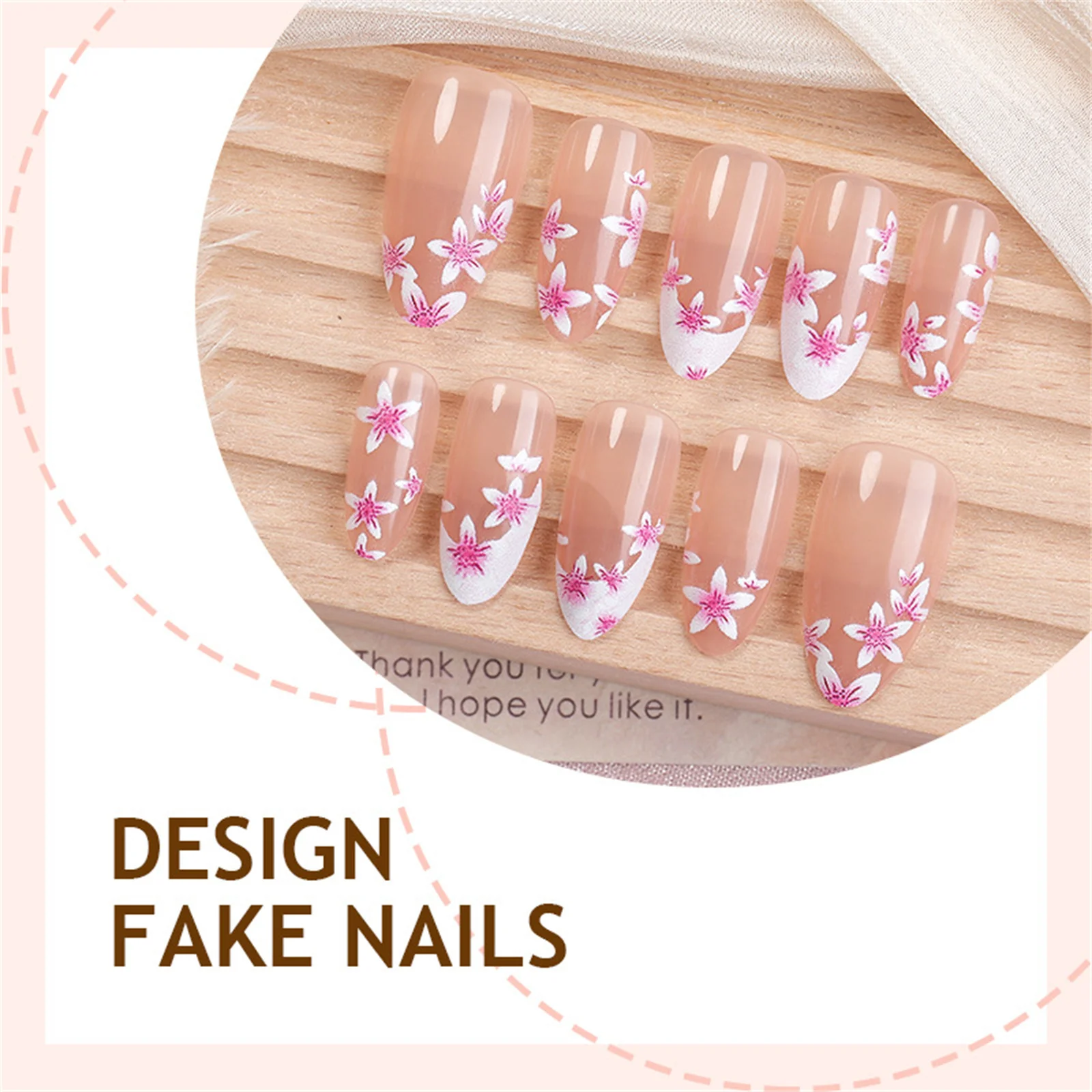 30pcs Press On Nails Sakura Gr - Nail Art Press On recension och pris