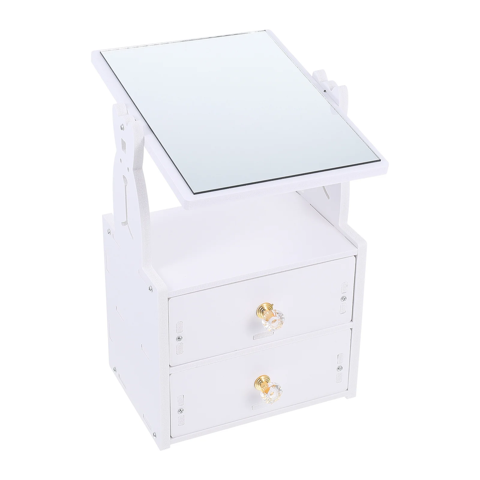 다기능 메이크업 거울 수납함 데스크탑 테이블탑 PVC 화장대 거울 안정적인 베이스 침실 화장대 정리함