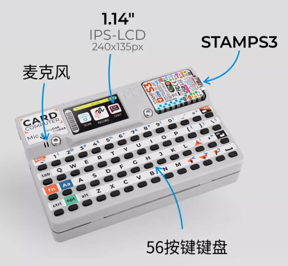 Official M5STACK Cardputer StampS3 microcontroller 56 key keyboard card computer