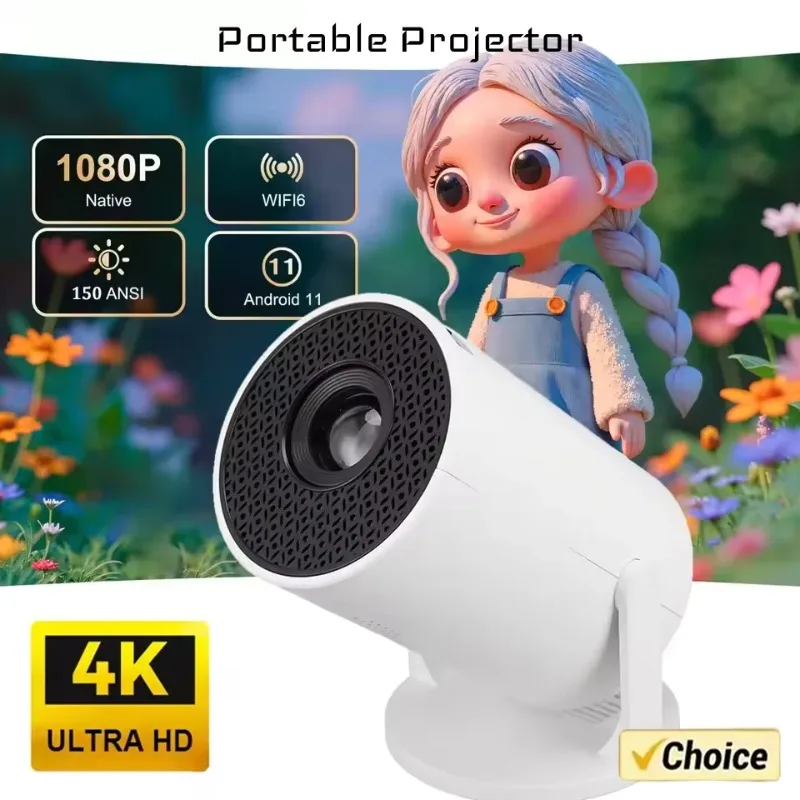 Proyector Blanco 1080P: 270 °   LED ajustable |   Portátil para Android, USB TV Stick, computadora portátil |   Pantalla de películas para el hogar y al aire libre"