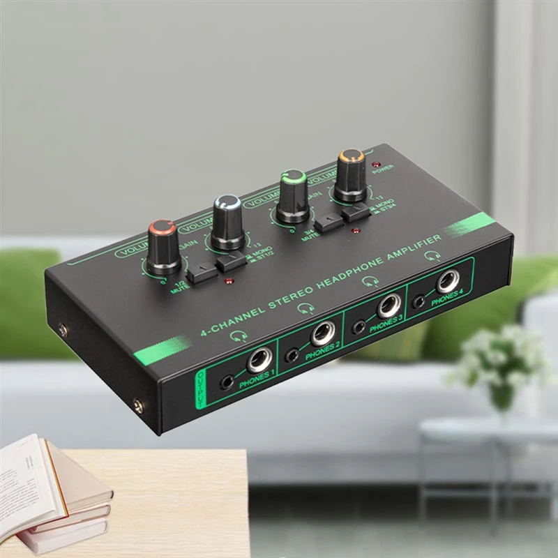 4 Channels Headphone Volume Amplifiers Multiple Volume Adjusters for Stage Performances Individual Composition-A22U
