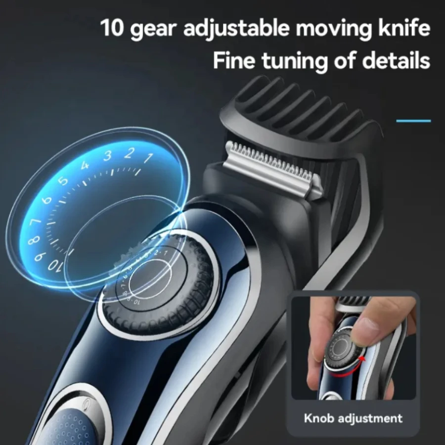 High Quality USB Barber Waterproof Cordless Hair Trimmer Kemei KM-1256 Electric Cordless Professional Hair Clippers