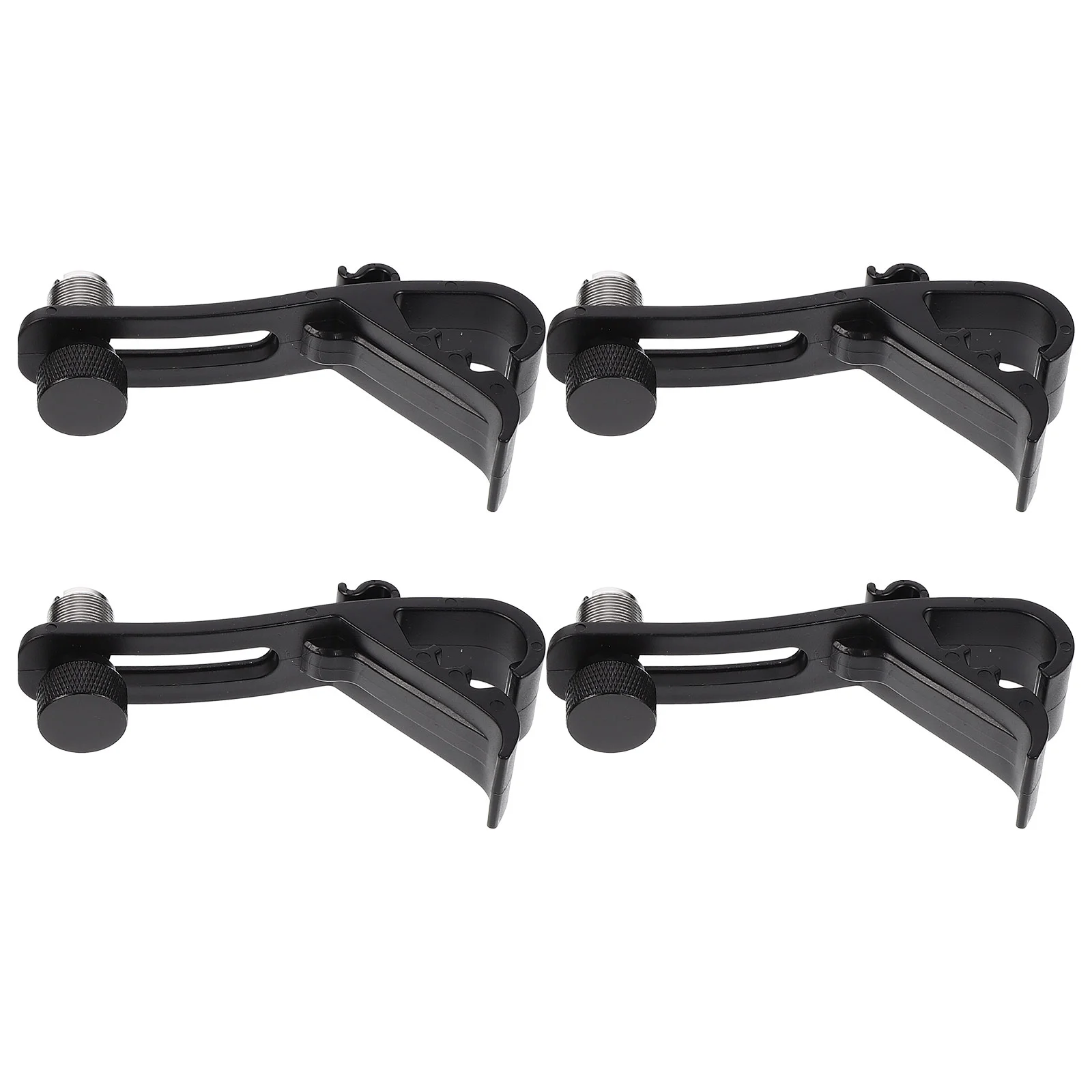 4 Pcs Snare Drum Mic Microphone Clamp Holder Anti-shock Clip Shock-proof for Stand Clips Lifters