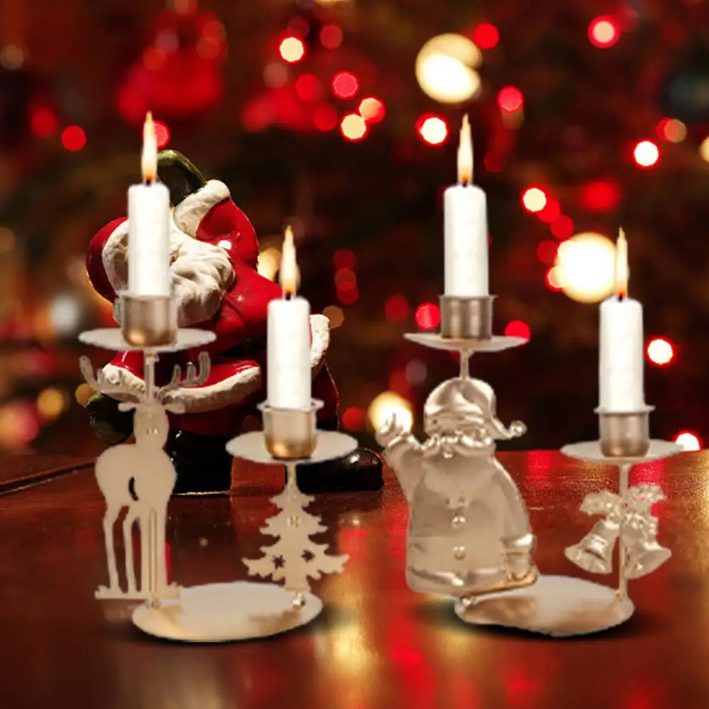 Practical  Good Xmas Themed Candle Display Stand Lightweight Candlelight Holder Eye-catching   for Household