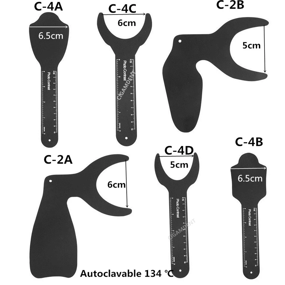 Dental  Black Background Photo Image Contrast Board Oral Cheek Plate with Scale Mark Autoclavable Dentist Tools