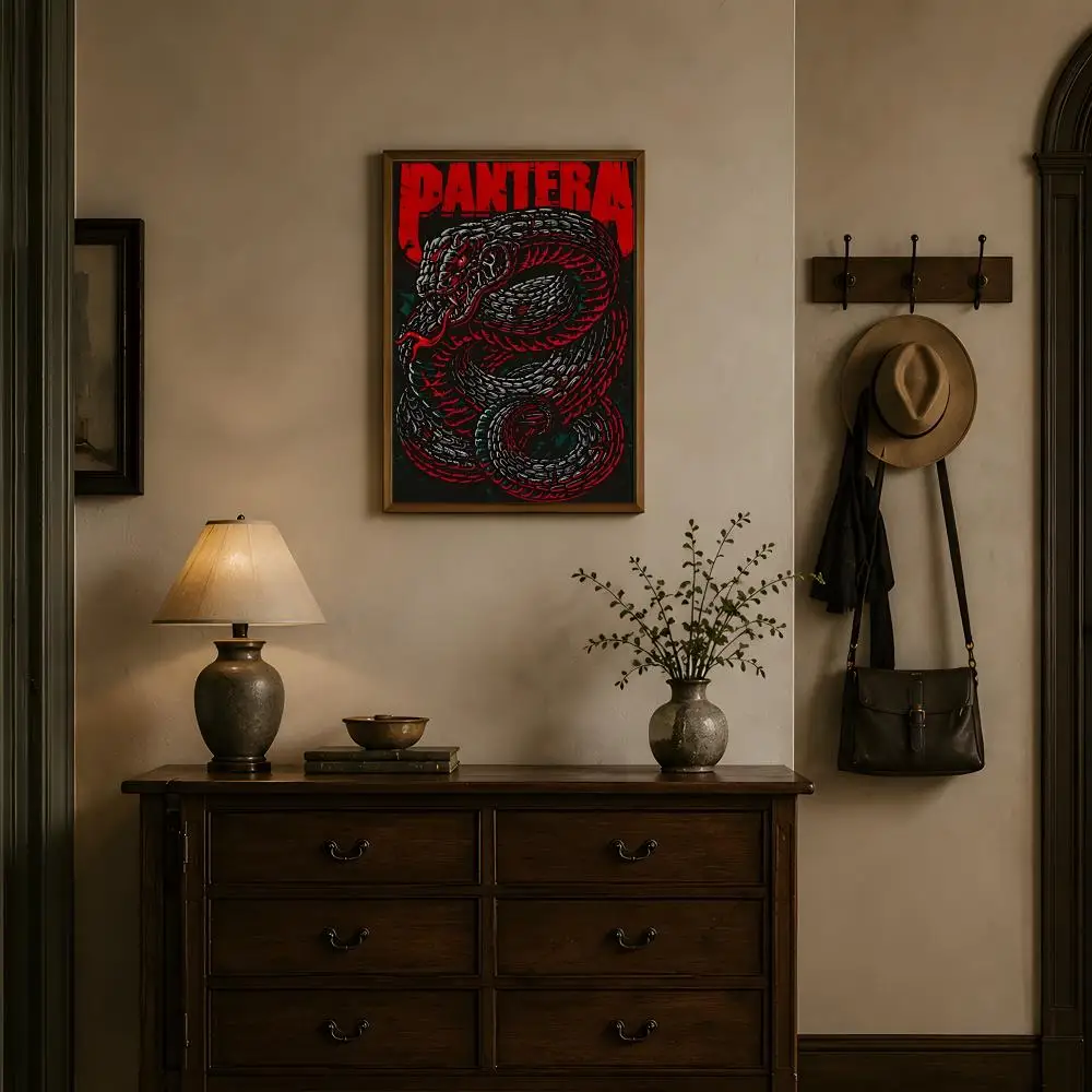 Band P-Pantera-a Poster Vintage Self Adhesive PP Wall Art Home Bar Bedroom Decor Gift view 5
