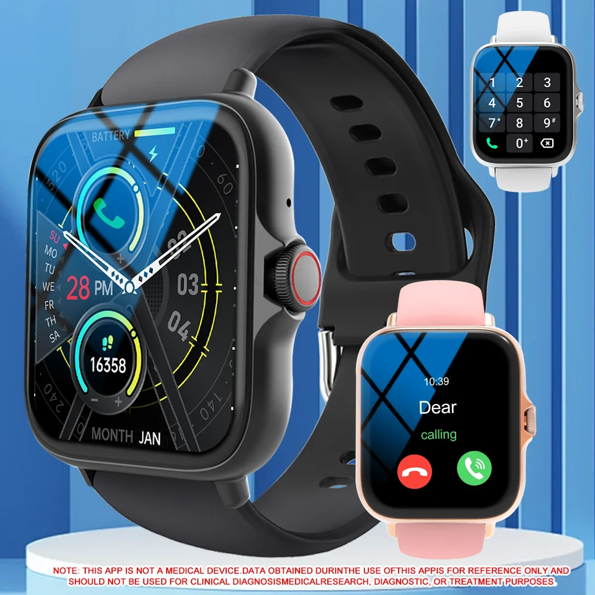 

Умные часы со спортивным режимом, беспроводным звонком громкой связи, голосовым помощником, уведомлением о сообщениях, подходят для мужчин и женщин