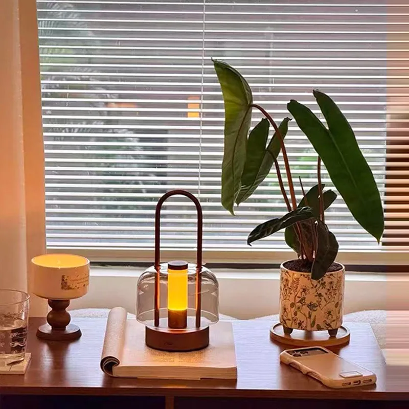 Simple Rechargeable Table Lamp Portable Handheld Light Living Room Decor LED Night Light Bedroom Bedside Ambient Lamp