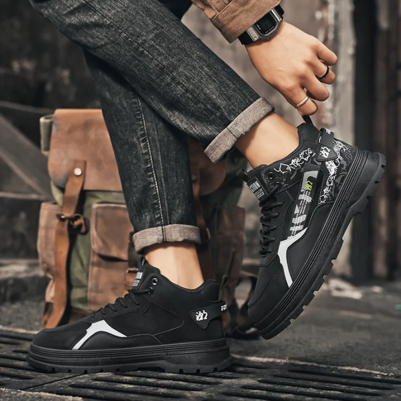 

Men's Outdoor Climbing Shoes Spring 2025 New Style High-Top Casual Sports Shoes Wear-Resistant Fashion Workwear Boots
