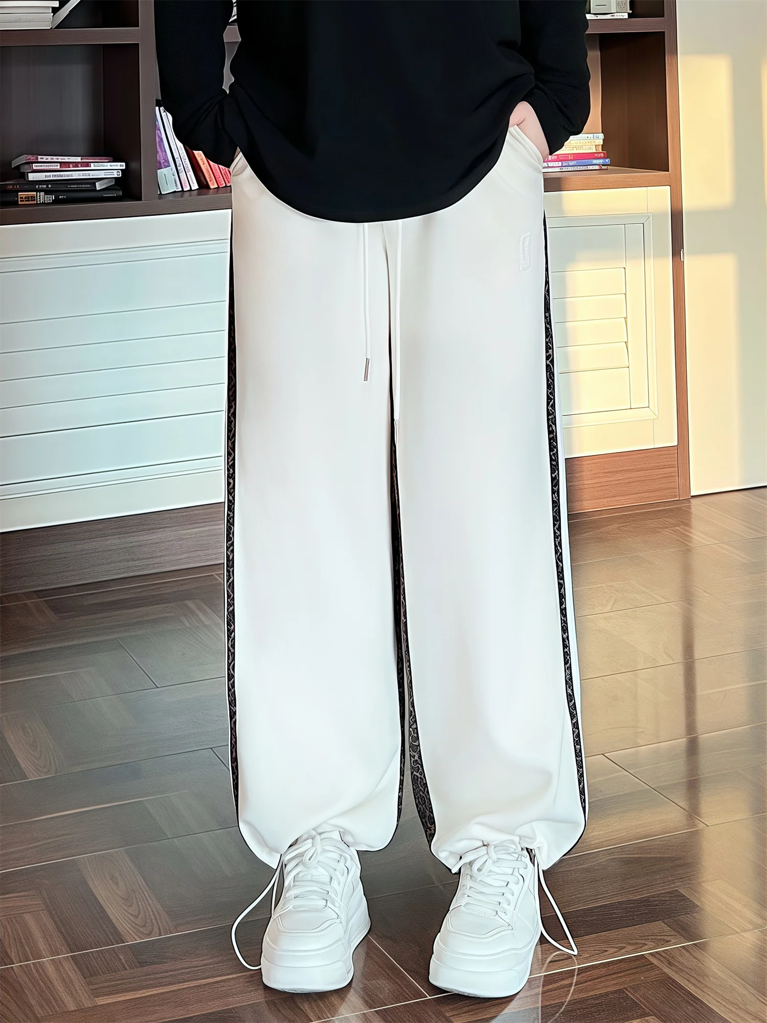 

High Waist Straight Leg Wide Leg Pants Casual Sporty Women's plus Size Autumn Cotton Trousers Comfortable Straight Cut Pants
