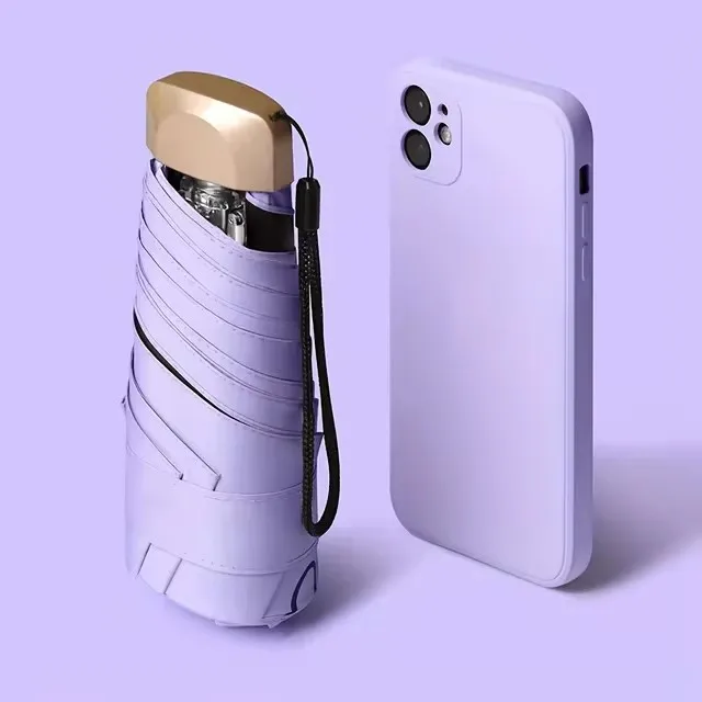 Mini-Paraguas de Bolsillo für Allvia, Sombrilla Plegable de Vinilo mit Unibody Ultravioleta UV, Sonnenschirm, Sondepsula