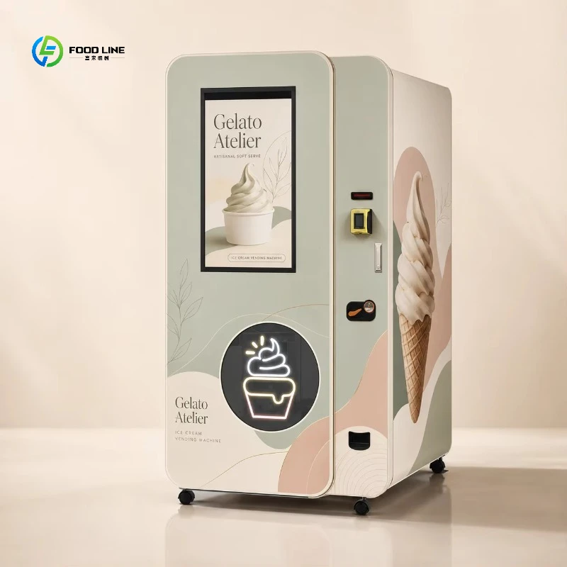 FL Customized Intelligent Coin Operated Commercial Automatic Soft Ice Cream Vending Machine for Ice Cream Cone Vending Machine