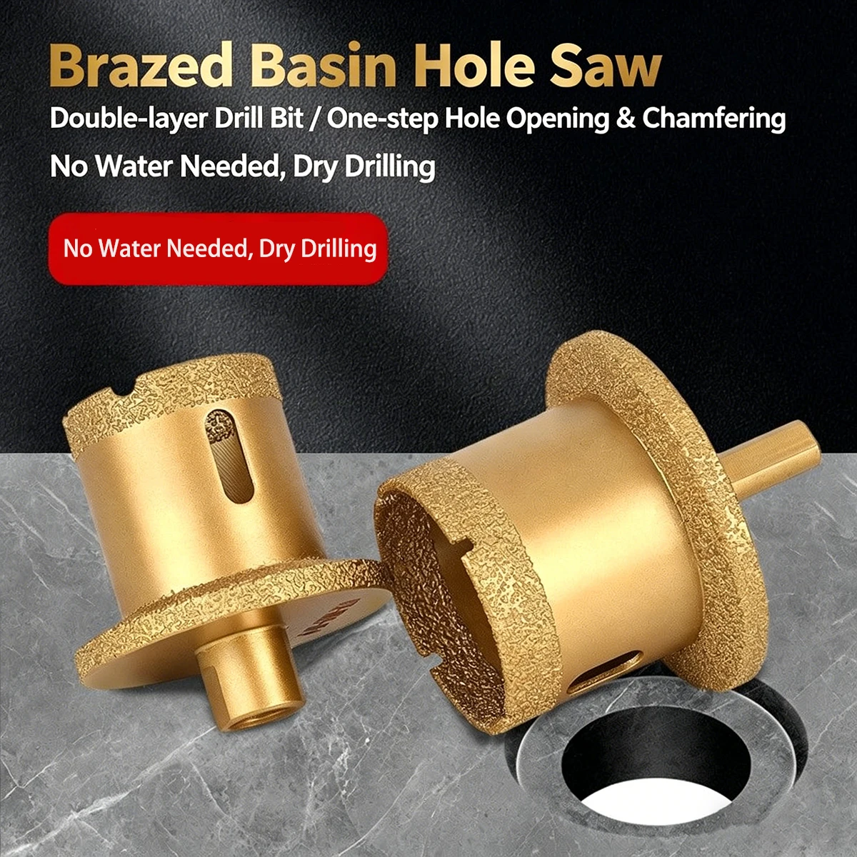 

1PC M14 Brazed Diamond Coated Basin Drill Bits Hole Opener Saw Hole Cutter For Ceramic Marble Tiles New Washbasin Drill Bit Set