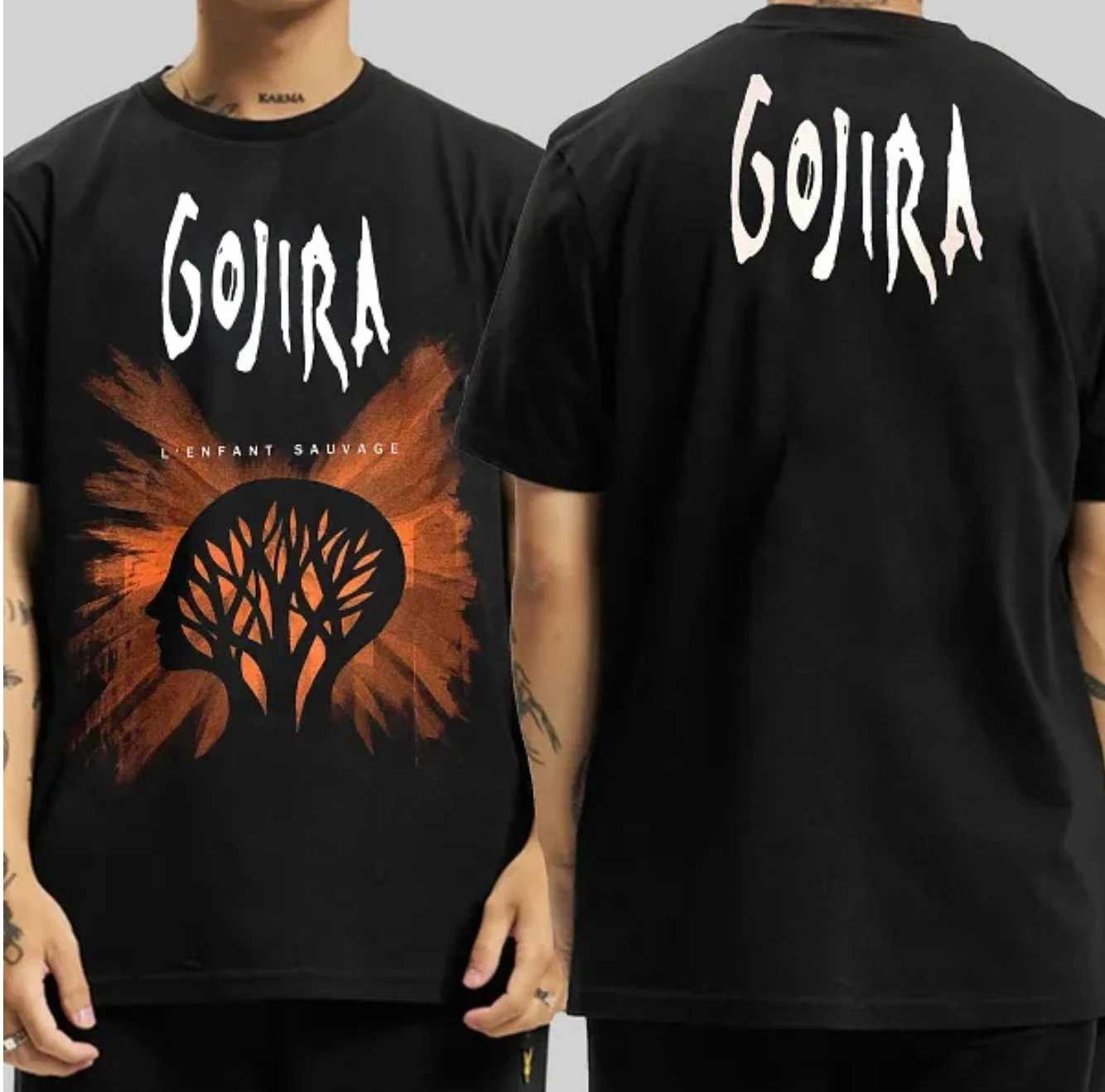 

2025 New Summer Heavy Metal Band Gojira Printed Cotton Men's Women's Casual Short Sleeve Crew Neck Cotton Tee High End