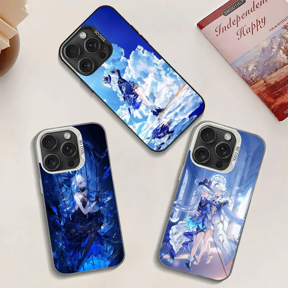 

Furina Phone Case For IPhone 17 16 15 14 13 12 11 Pro Max Plus Color Shockproof Back Silver Cover