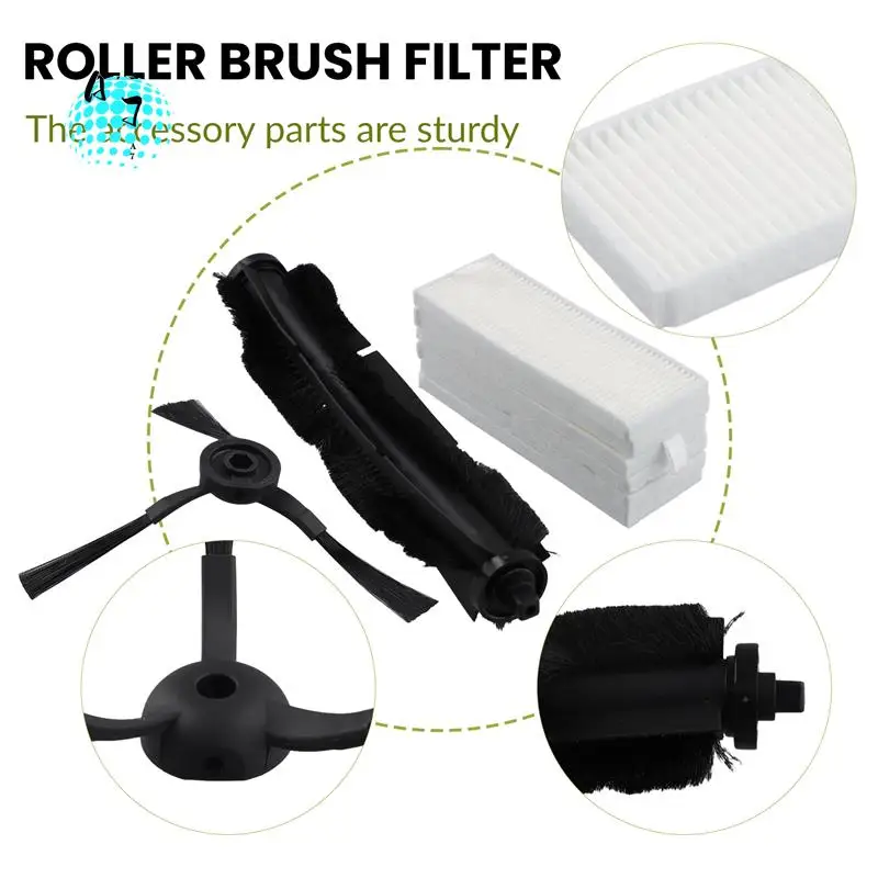 

A07F-13Pcs Roller Brush Filter Side Brush Replacement Parts For Qihoo 360 S10 X100 Max Robotic Vacuum Cleaner