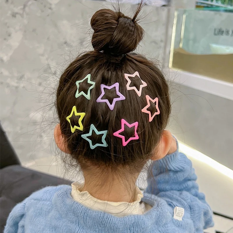 10-50Pcs Colors Star BB Hairclips Girls Y2K Cute Star Barrettes Women Simple Metal Snap Clip Headdress Hair Jewelry Accessories