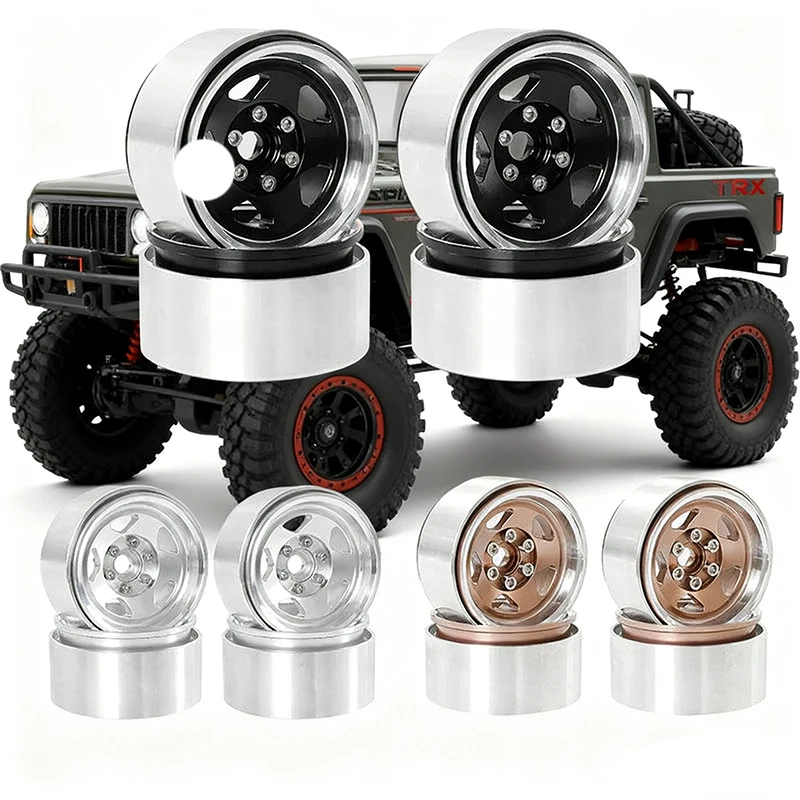 1,9" Aluminium Beadlock Räder 2/4 Stück für 1/10 RC Crawler Axial SCX10 II III TRX-4 D90 12mm Sechskantnabe RC Rock Crawler Felgensatz