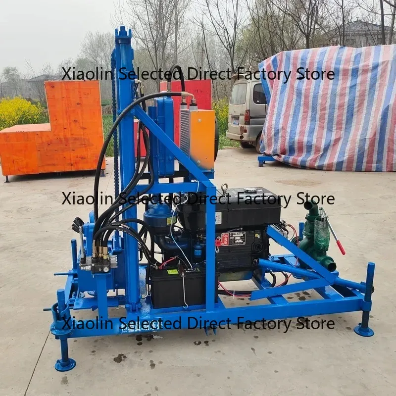 Factoroy Hydraulic Rotary Drilling Rig Po00rtable diese Small Water Well Drill Machine150M Deep Water Well Drilling Rig Machine