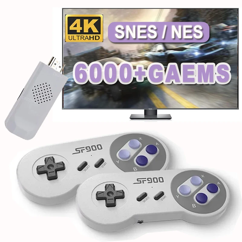 SF900 gra wideo konsola Hd TV dżojstik do gier kontroler bezprzewodowy zbudowany w 6115 grach przenośny odtwarzacz gier Gamepad dla SNES dla NES