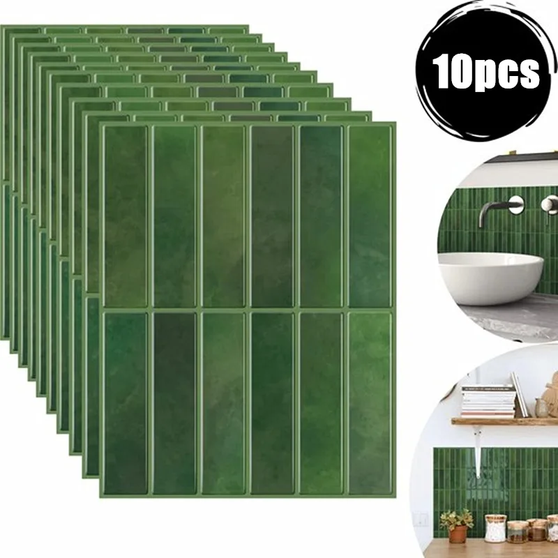 

3D Self-Adhesive Wall Tiles Heat-Resistant and Removable Kitchen Backsplash Waterproof Bathroom Wall Tile Sticker Home Decor