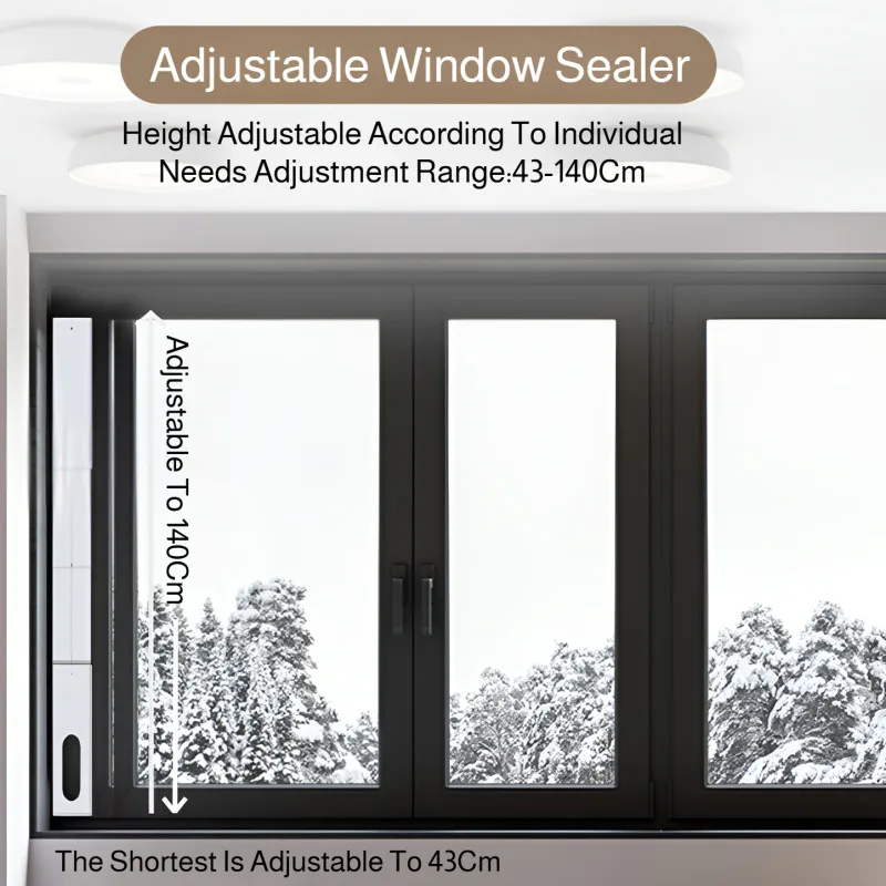 Tragbare AC-Dichtungsplatte, Fensterhalterung, verstellbare Länge 43–140 cm, universelle Passform, Klimaanlagen-Zubehör-Set, Isolierplatte