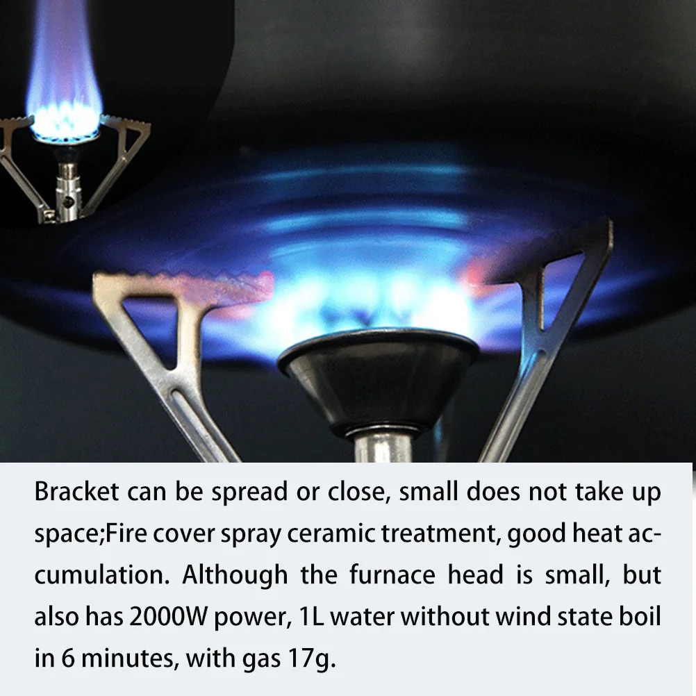 

Portable Camping Stove 2000W Fast Heating Foldable Mini Gas Cooker 1L Water 6 Minutes Sus304 Stainless Steel -Ring Leak