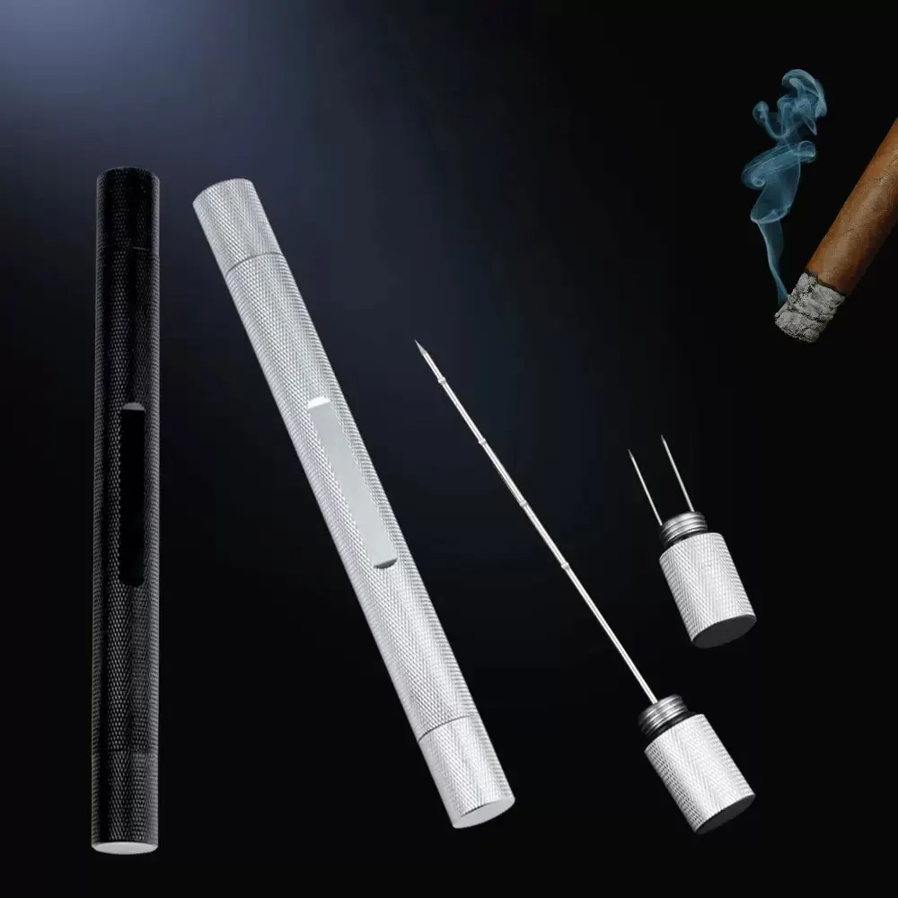 Outdoor Cigar Needles Stainless Steel Portable Cigar Puncher Needle Drill Loose Travel Cigar Accessories Smoking Tools
