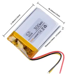 1/5Pcs 3Lines 382436 3.7V 300MAH Rechargeable Lithium Li-ion Polymer Battery for GPS mp3 mp4 cell phone speaker