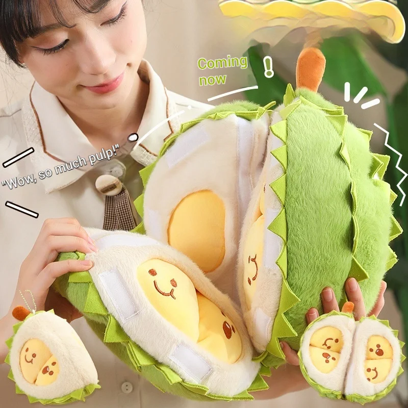 Jouet en peluche de viande de fruits détachable créatif, oreiller anti-Stress, poupée singe mignonne, conception réversible, plante en peluche douce et câline