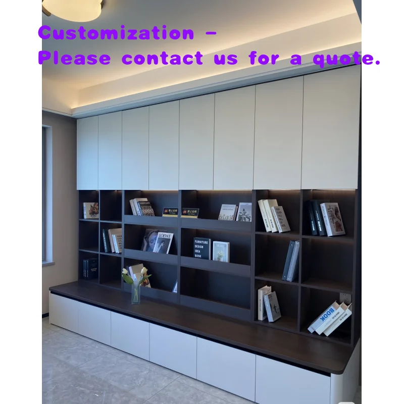 custom.Modern Minimalist MDF Bookshelf 3 Adjustable Shelves Adjustable Height Back Panel 3-Year Warranty-Living Room Home Office