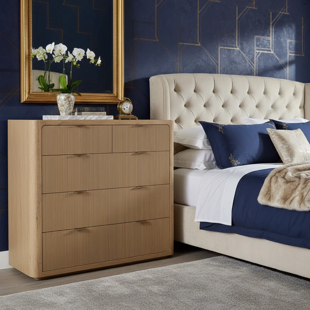 

# Modern Wood Bedroom Furniture Storage Cabinet Furniture Luxury Oak Drawers Dresser