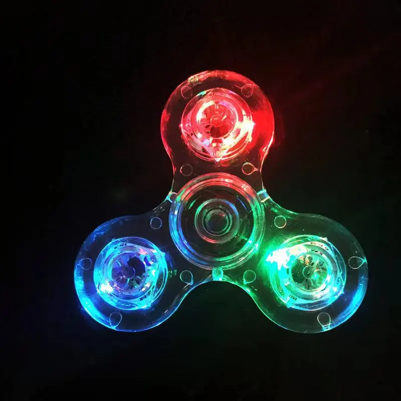 Luminous LED light Fidget Spinner Hand Top Spinners Glow in Dark Light EDC Figet Spiner Finger Stress Relief Toys