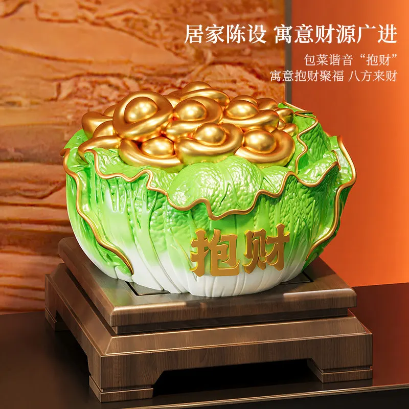 Home Decor Lucky Cabbage Cornucopia Statue Desktop Art Ornament Modern Style Creative Small Sculpture Store Opening Gift Mascot